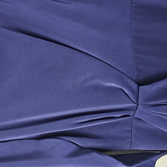 Kay Unger Elegant Navy Blue 3/4 Sleeve Formal Long Dress - Picture 6 of 14